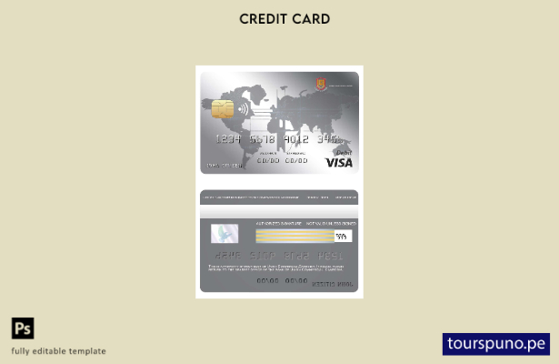 listo para imprimir plantilla de tarjeta de visa de banco comercial de la Unión 